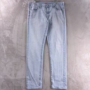 S.M.N Denim Jeans Mens Size 36x32 Blue Light Wash The Finn Tapered Slim Stretch